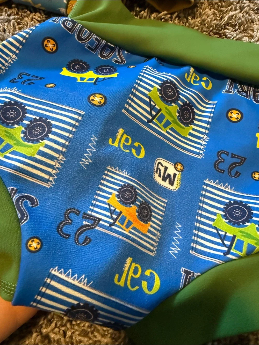 MooMoo Designs Blue & Green & Yellow Kids Swim Diaper Covers 3-Pack